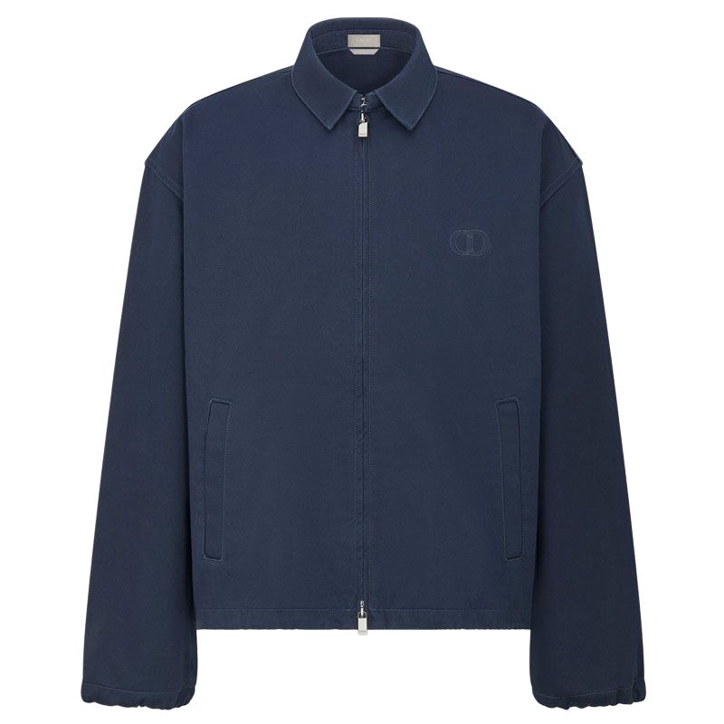 

Мужская куртка с логотипом на груди на молнии DIOR, синий