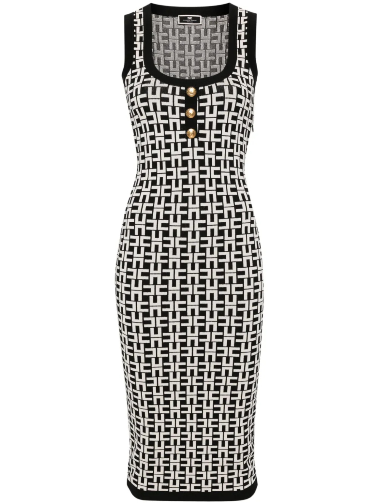 

Трикотажное платье с логотипом Elisabetta Franchi, черный