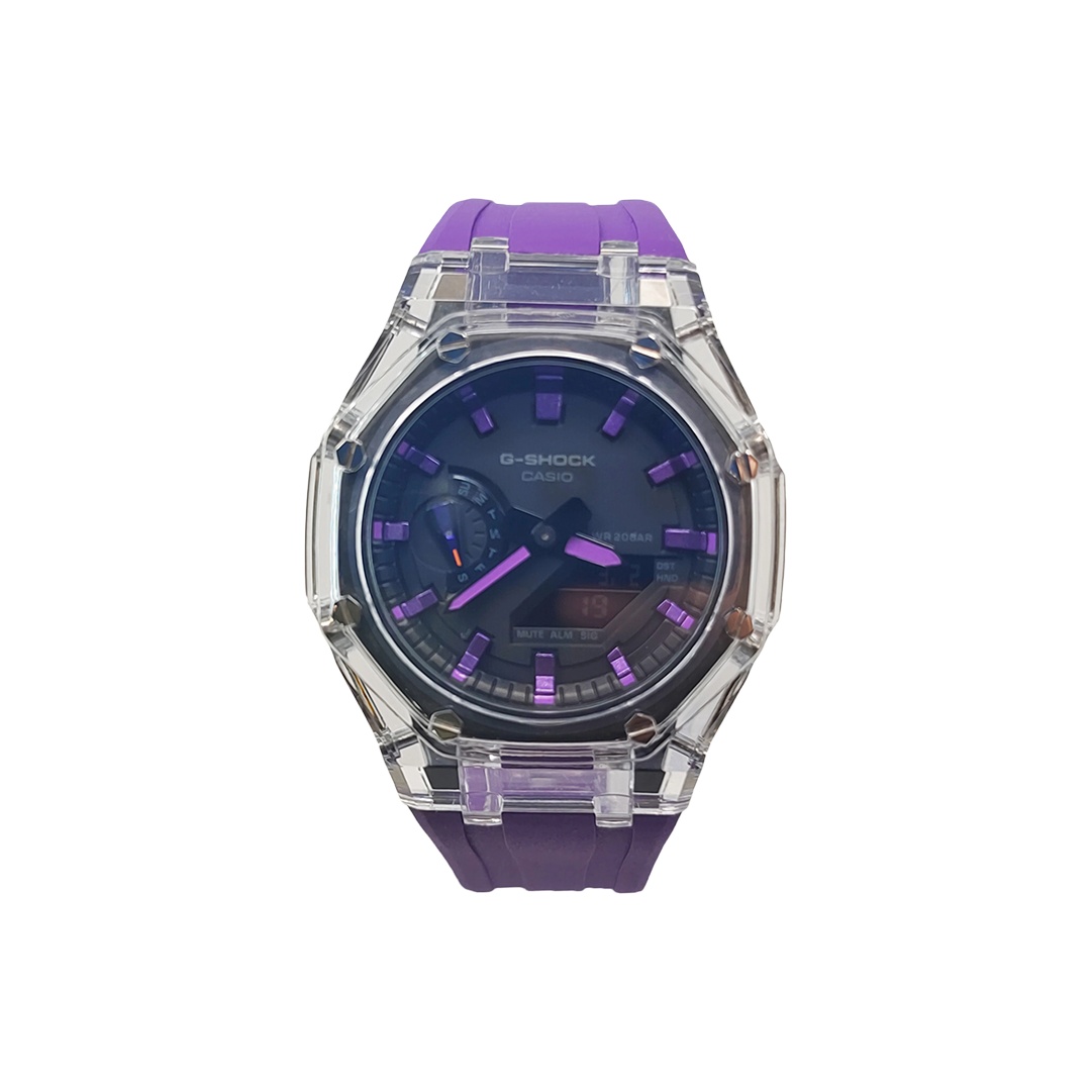

CASIO Часы Men Liquid Crystal/Analog Dual Display Series Black Watch, Glacier Purple Needle