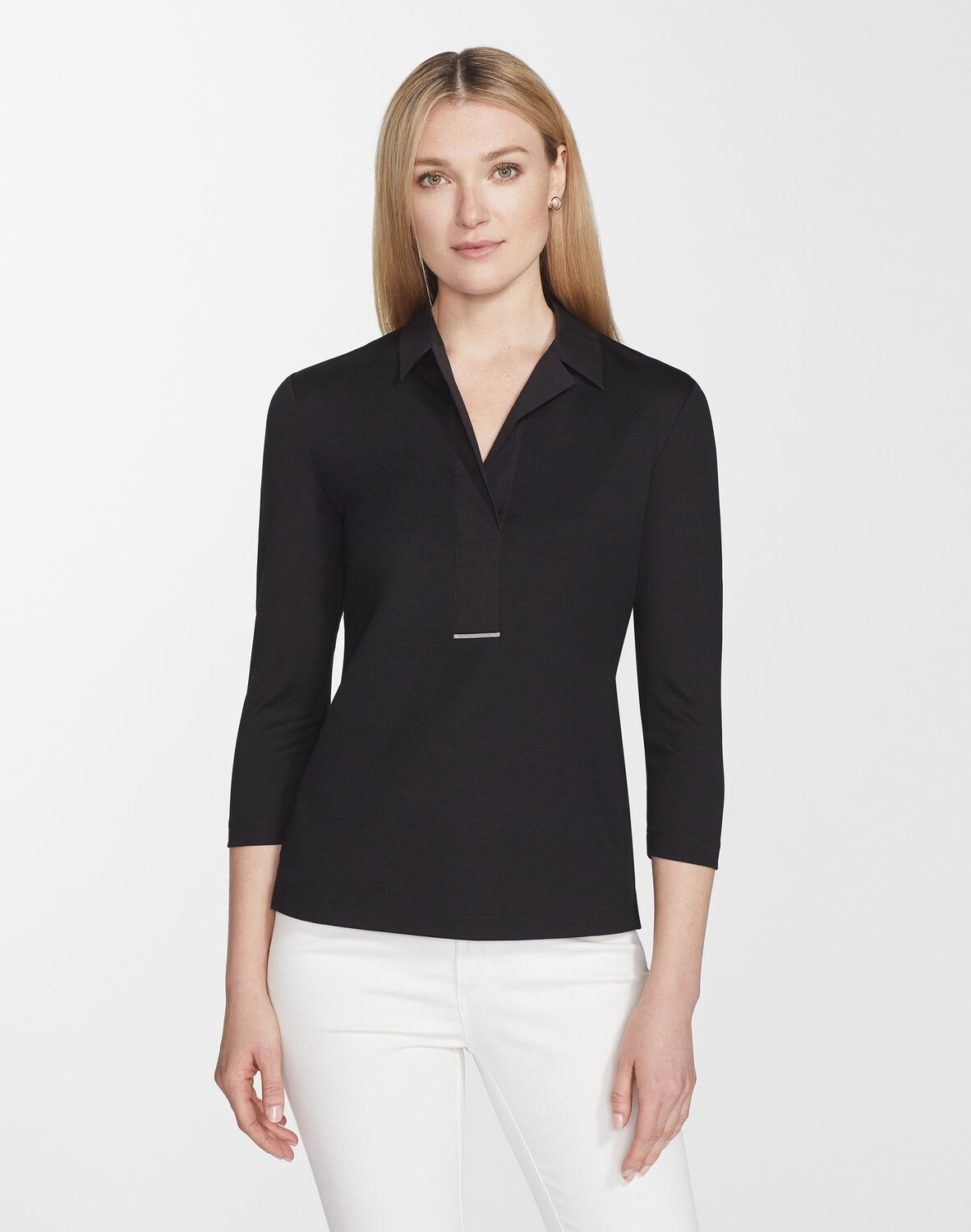 

Топ Magda из швейцарского хлопка в рубчик Lafayette 148 New York, черный