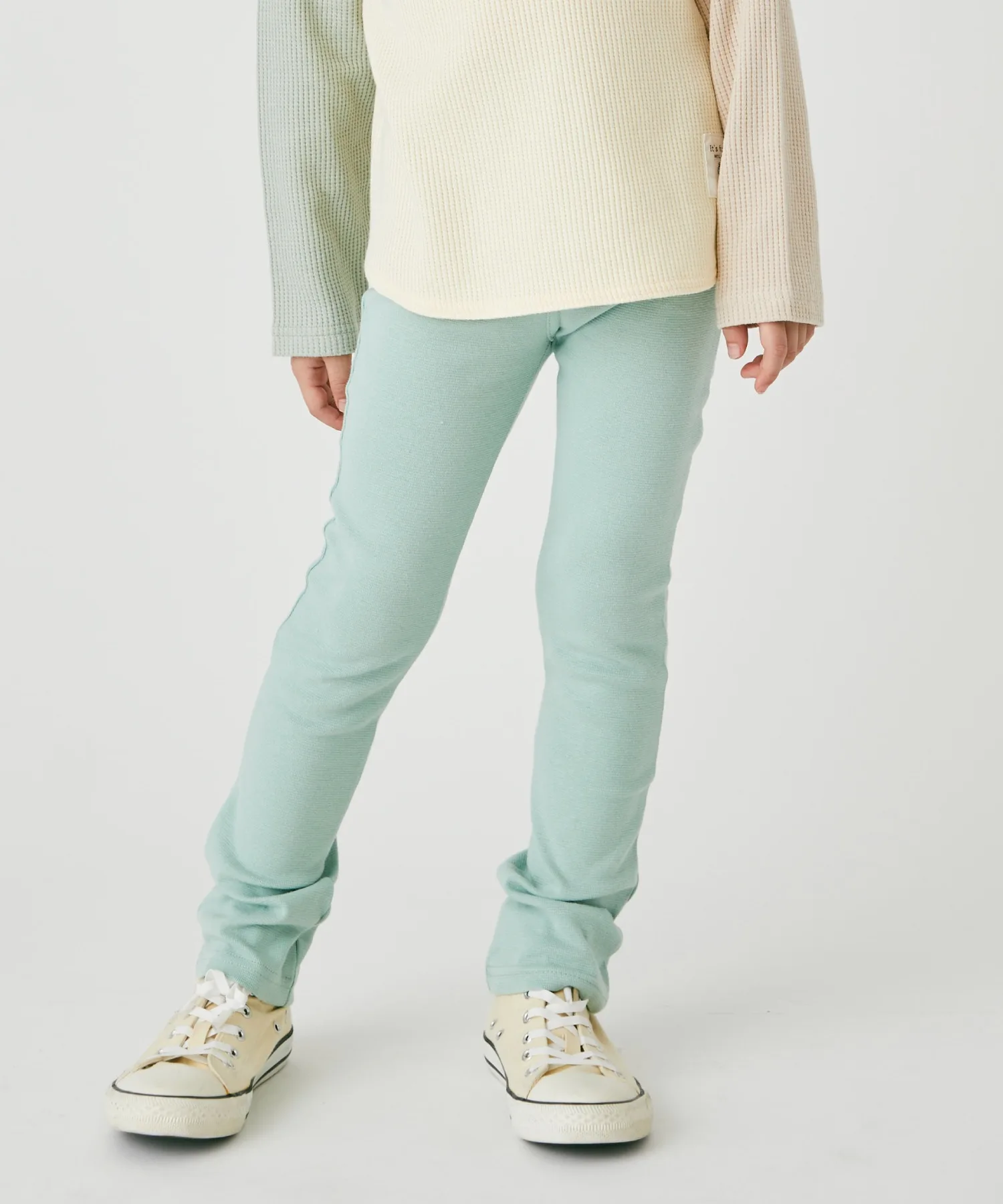 Детские стрейчевые брюки ever closet зелёные
