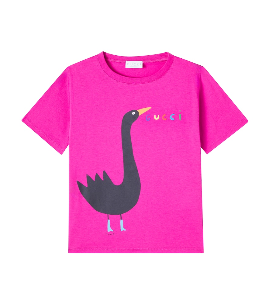 

Футболка из хлопкового джерси Euan Roberts Gucci Kids, Happy Fucsia/Mc