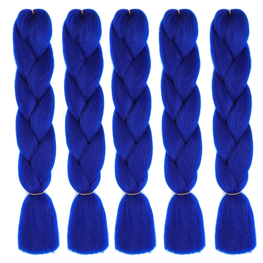 Набор из 5 штук синтетических волос для плетения Jumbo Braids, 120 см Bynyxi, Dark Blue 2