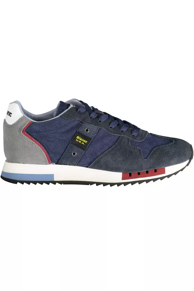 

Синие кожаные мужские кроссовки Blauer