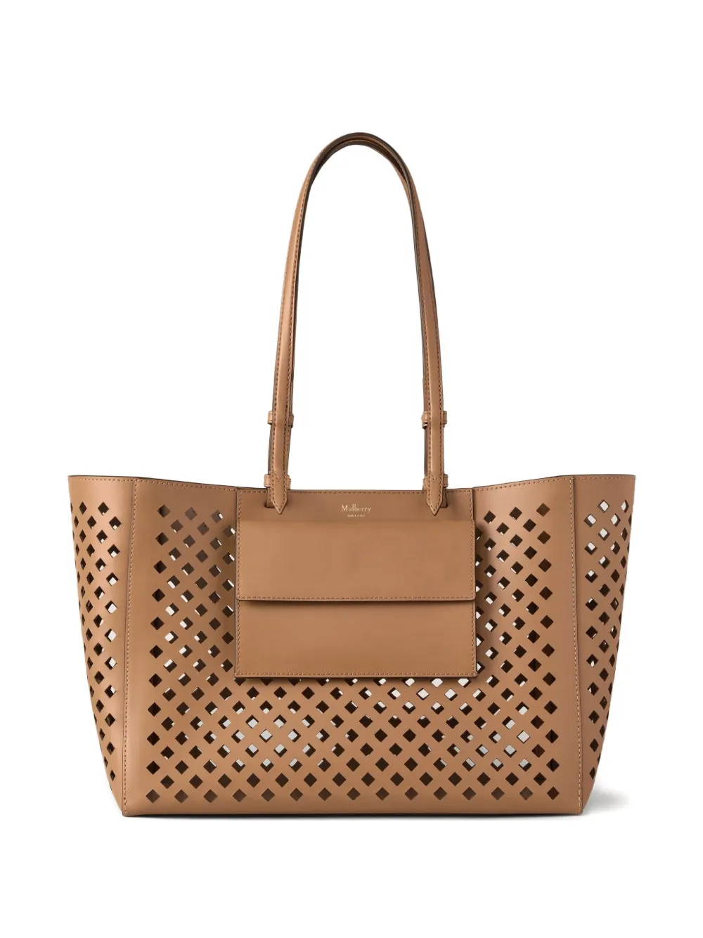 

Сумка-тоут из перфорированной кожи Mulberry, коричневый