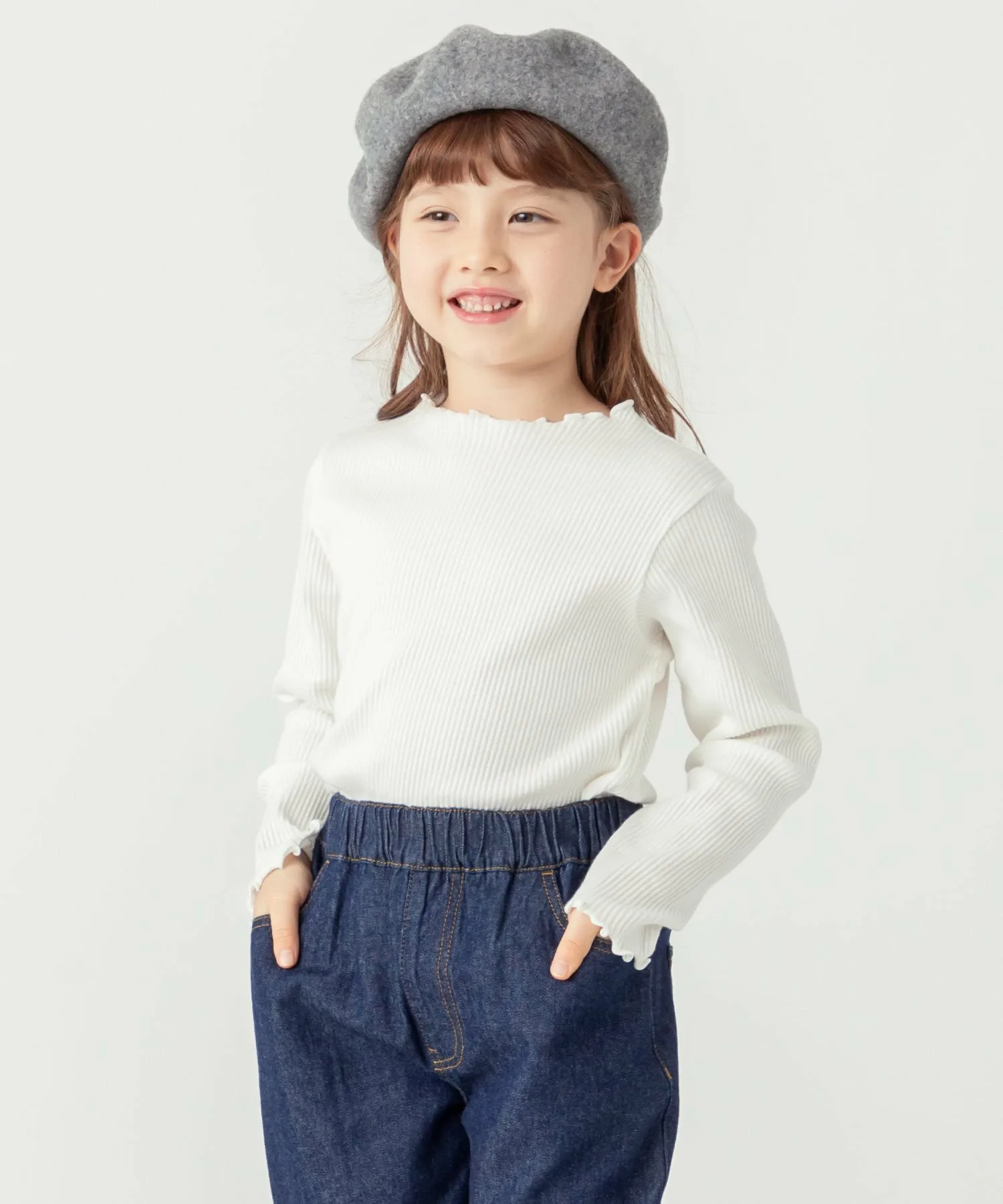 Ребристый топ с круглым вырезом Ever Closet, white