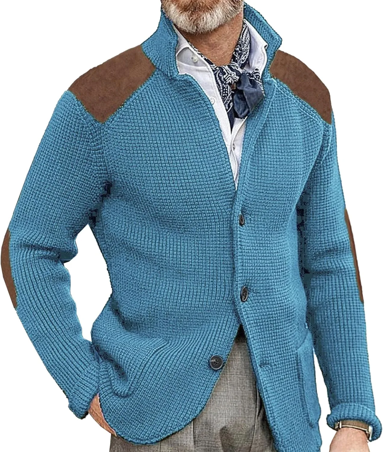 Мужской кардиган Slim Fit с воротником стойкой