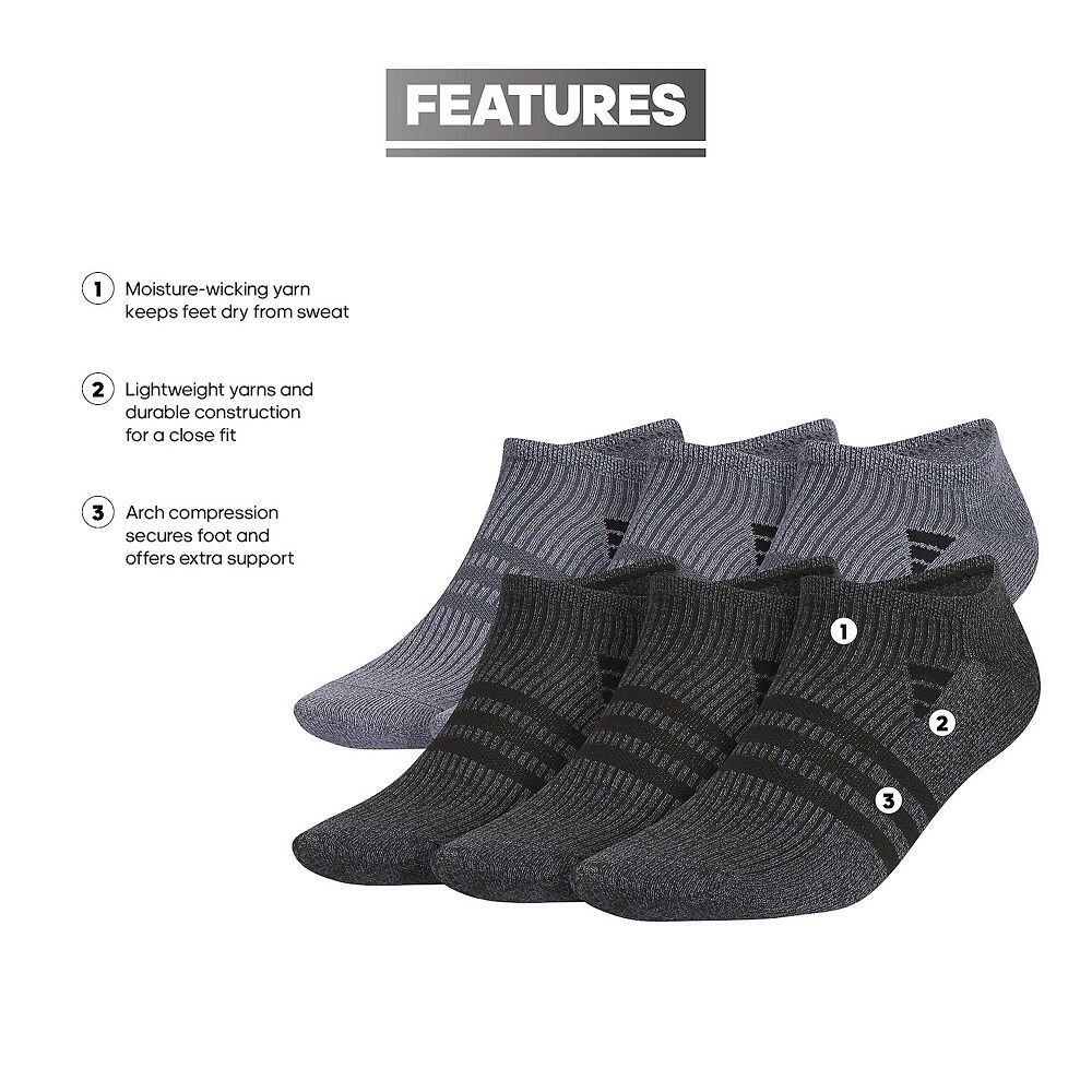 Мужские носки adidas Superlite 3.0 (6 шт.) без показа Adidas, цвет White Black — фото 2