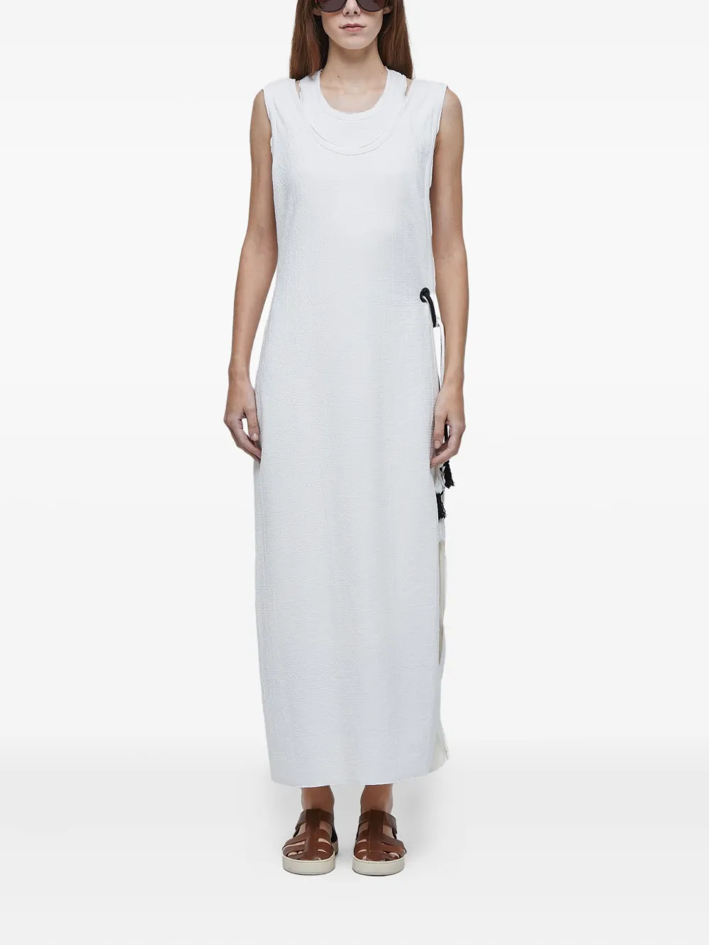 

Двухслойное платье с кисточками Osklen, белый