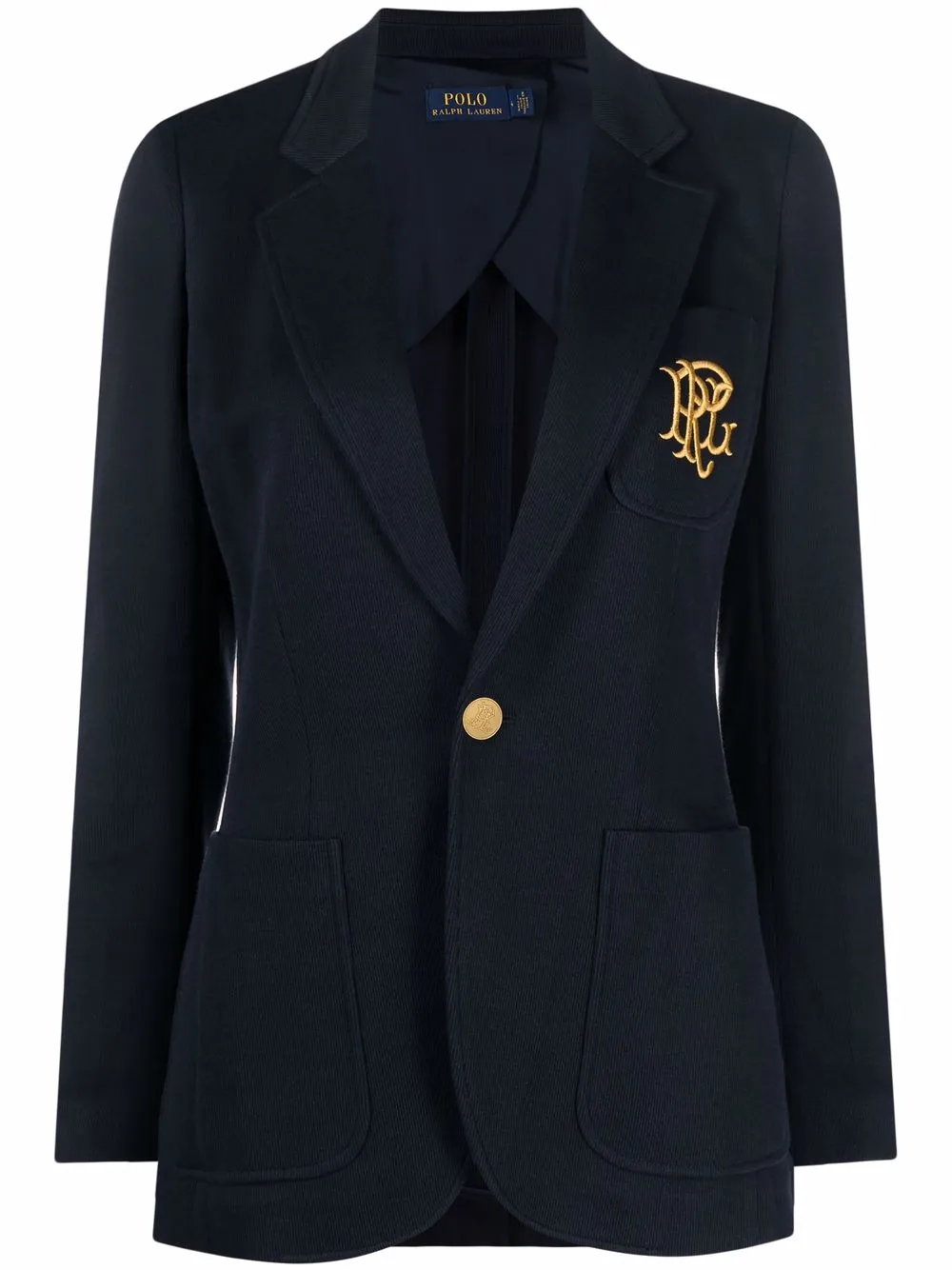 

Блейзер с вышитой монограммой POLO RALPH LAUREN, синий
