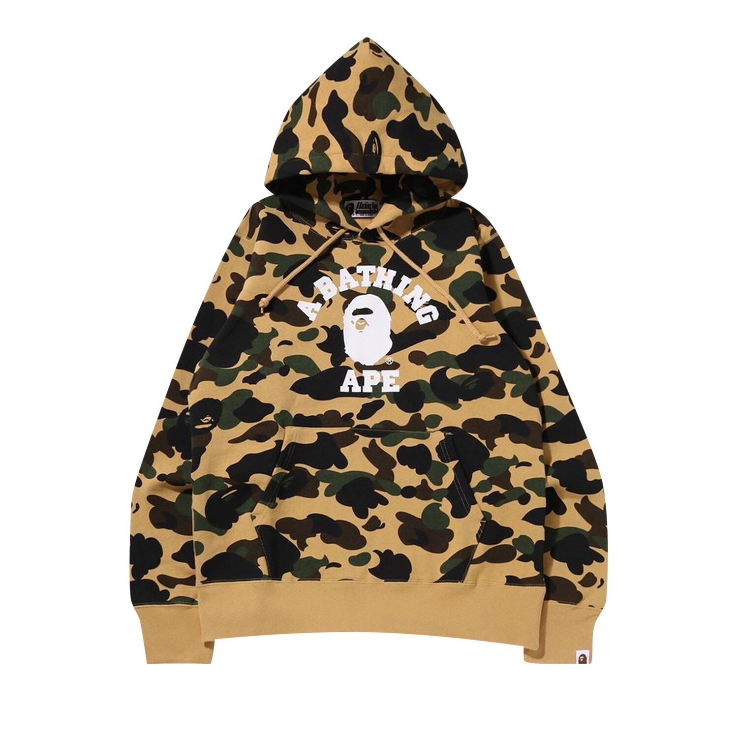 

BAPE 1st Camo College Пуловер с капюшоном, цвет Желтый