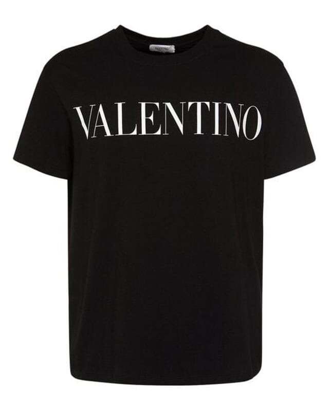 

Футболка из хлопкового трикотажа с принтом логотипа от Valentino, черный
