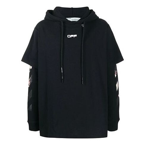 

Толстовка ss20 back caravaggio arrows print double-layer Off-White, черный