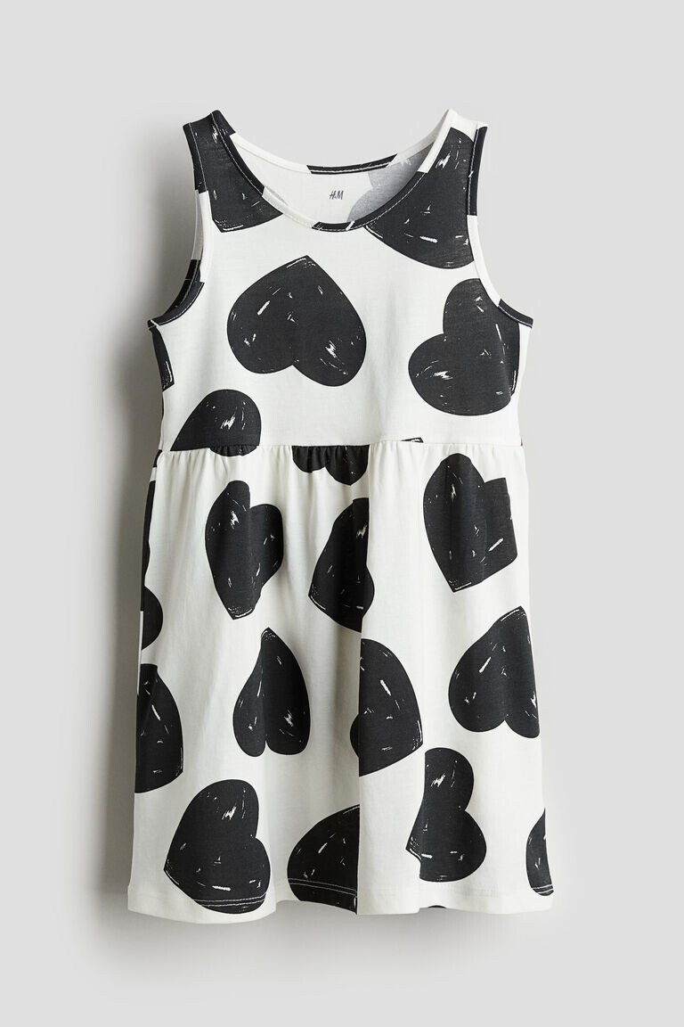 

Хлопковое платье с рисунком H&M, белый