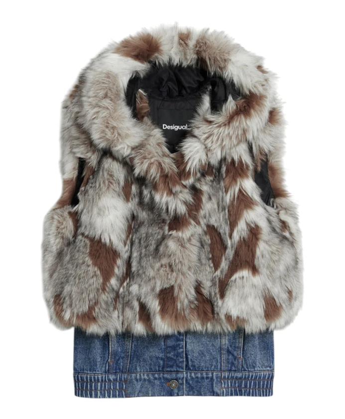 

Джинсовая куртка из искусственного меха Desigual, мультиколор