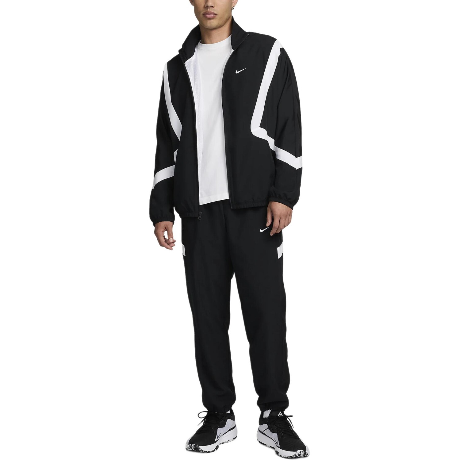 Icon Повседневные брюки мужские черные/черные/белые/белые Nike, черный/белый — фото 3