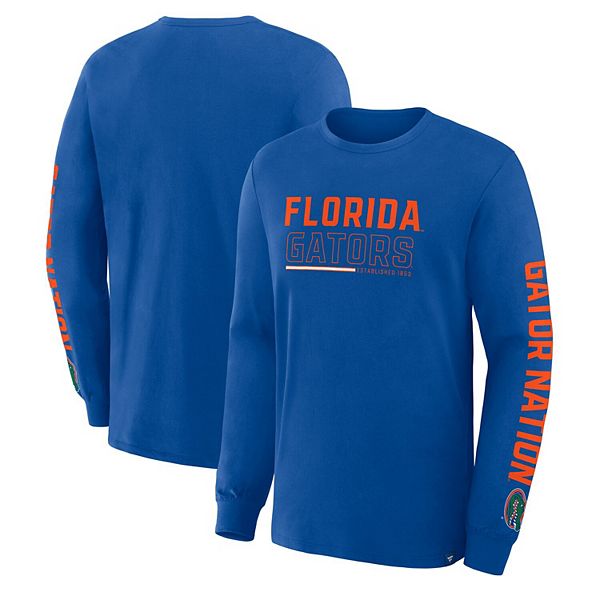 

Мужская футболка с длинным рукавом royal florida gators quad fuel the fire Fanatics