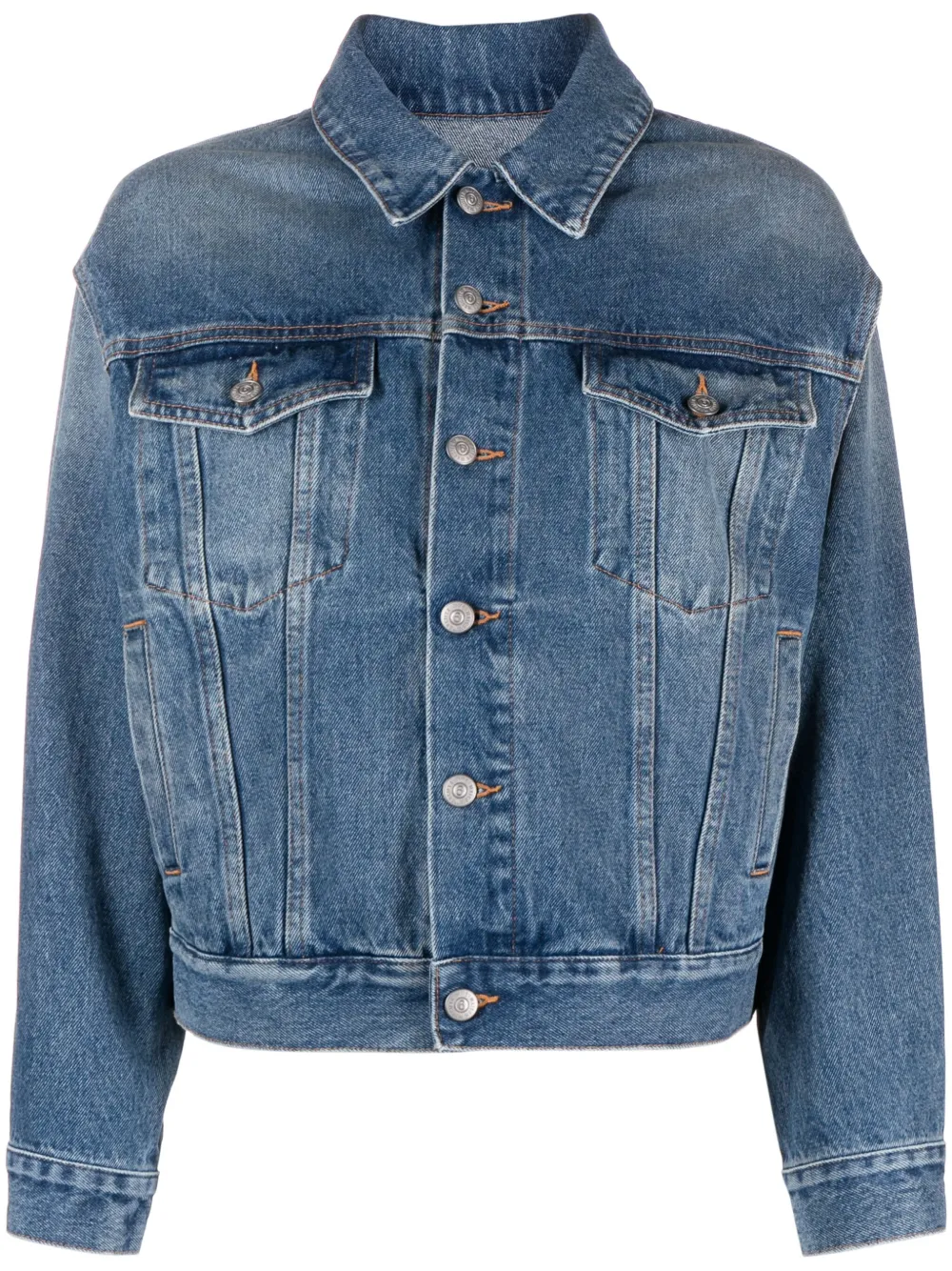 

Джинсовая куртка с логотипом на пуговицах MM6 Maison Margiela, синий