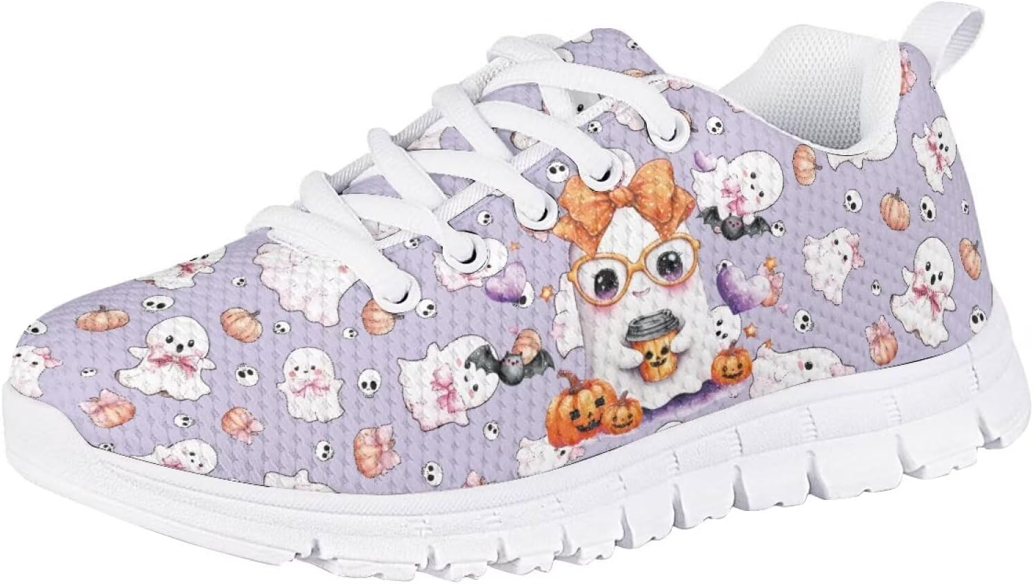 

Модные детские кроссовки для девочек, повседневная обувь для отпуска Fonplted, Cute Ghost Pumpkin