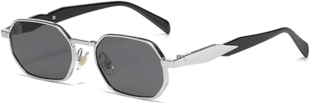 

Солнцезащитные очки с защитой от УФ-излучения UV400 | Овальные прозрачные линзы, легкая оправа | Для женщин и мужчин | Для занятий спортом на открытом воздухе и вождения DSVIGF, Silver-black