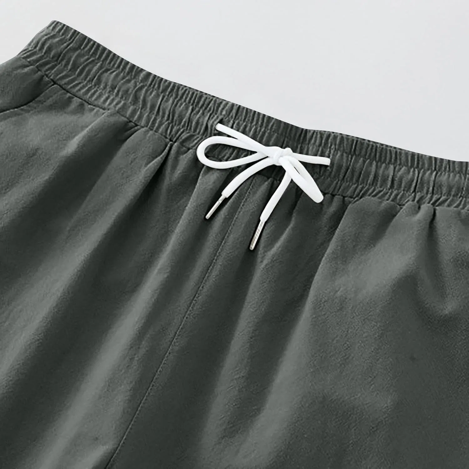 Шорты мужские классические, Elastic Waist Drawstring, Army Green — фото 2