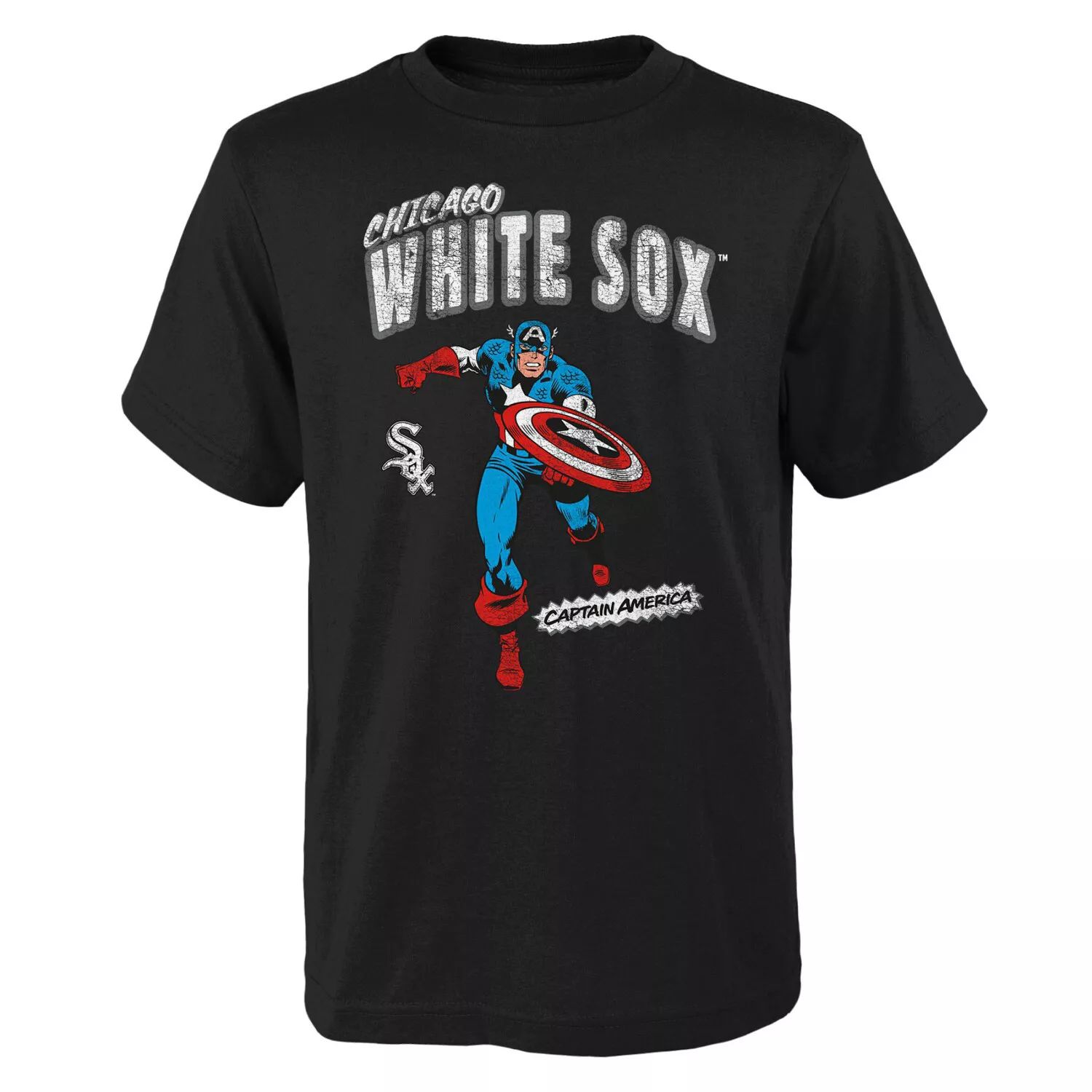 

Молодежная черная футболка Chicago White Sox Team Captain America Marvel Outerstuff, Черный, Молодежная черная футболка Chicago White Sox Team Captain America Marvel Outerstuff