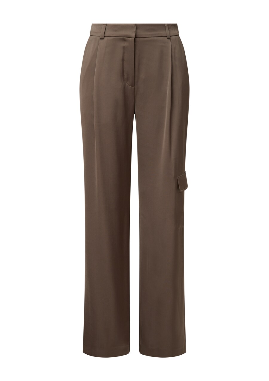 

Свободные брюки со складками спереди COMMA, Chocolate