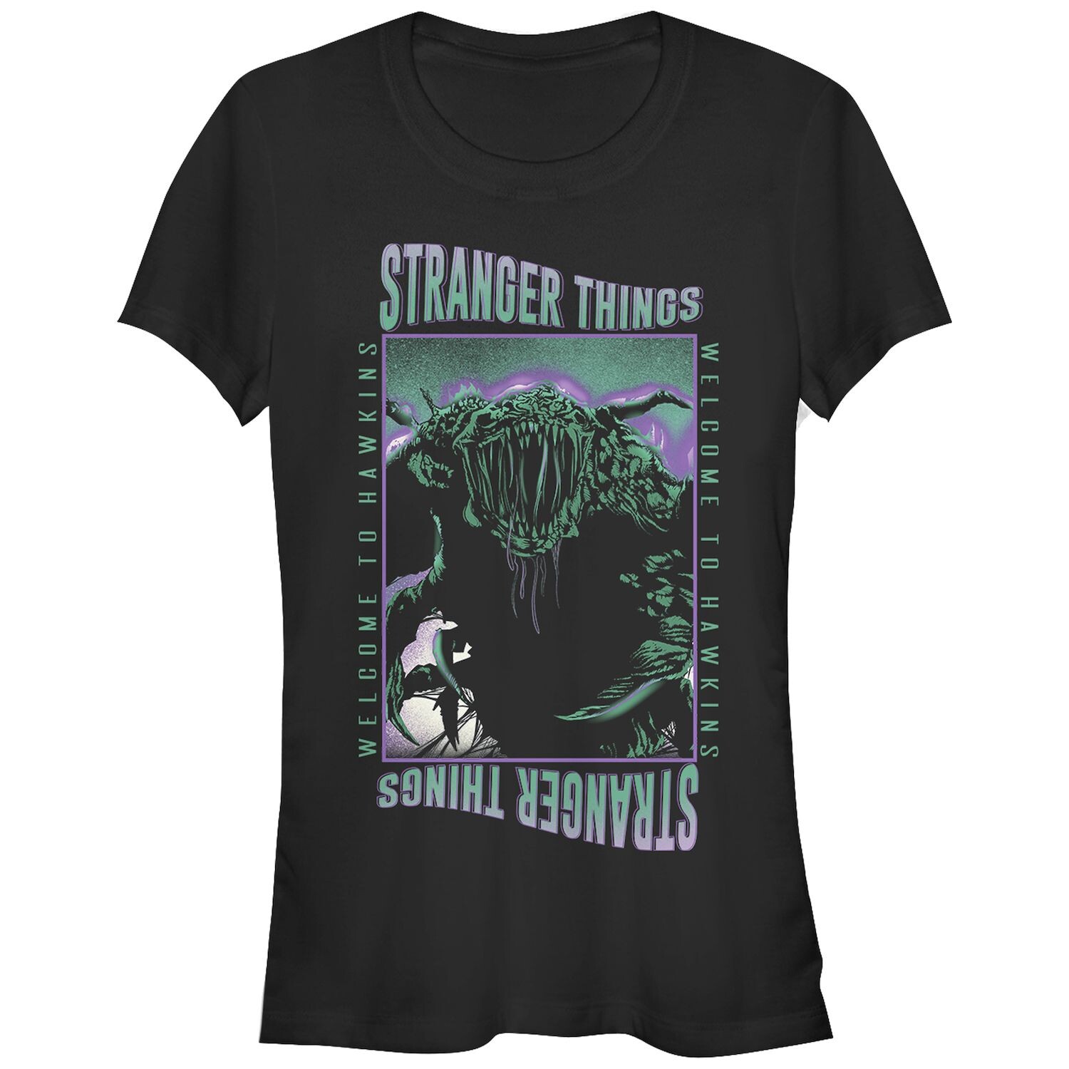 

Детская футболка Stranger Things Welcome с графическим рисунком Hawkins Demogorgon Licensed Character, Черный, Детская футболка Stranger Things Welcome с графическим рисунком Hawkins Demogorgon Licensed Character