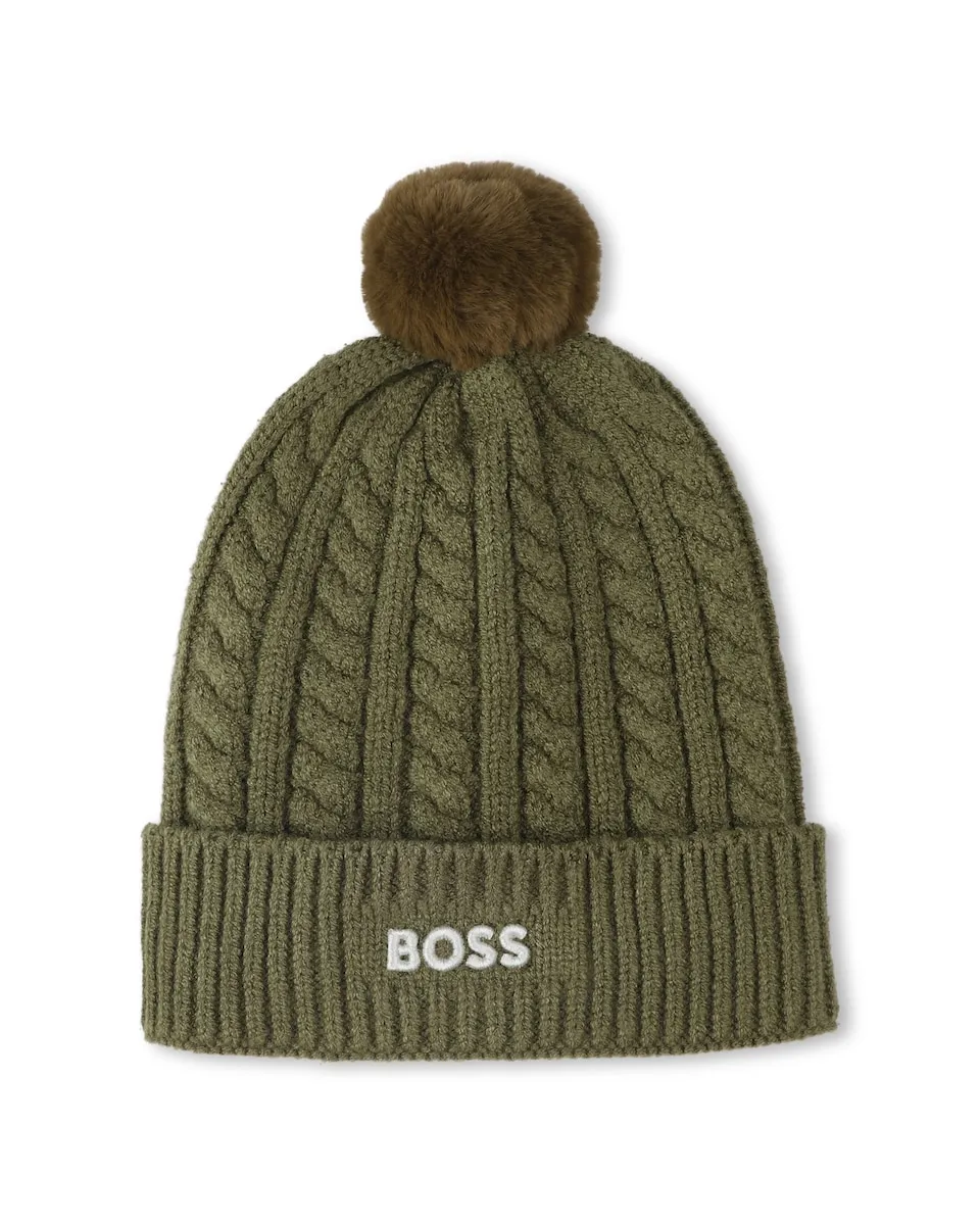 

Детская шапочка для мальчика из вискозы BOSS Kidswear, зеленый