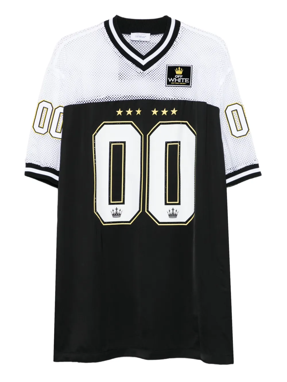 

Платье с панелями из сетки и принтом-номером Off-White, черный