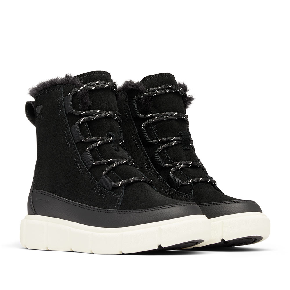 Зимние ботинки Sorel Explorer III на шнуровке (для девочек), Black