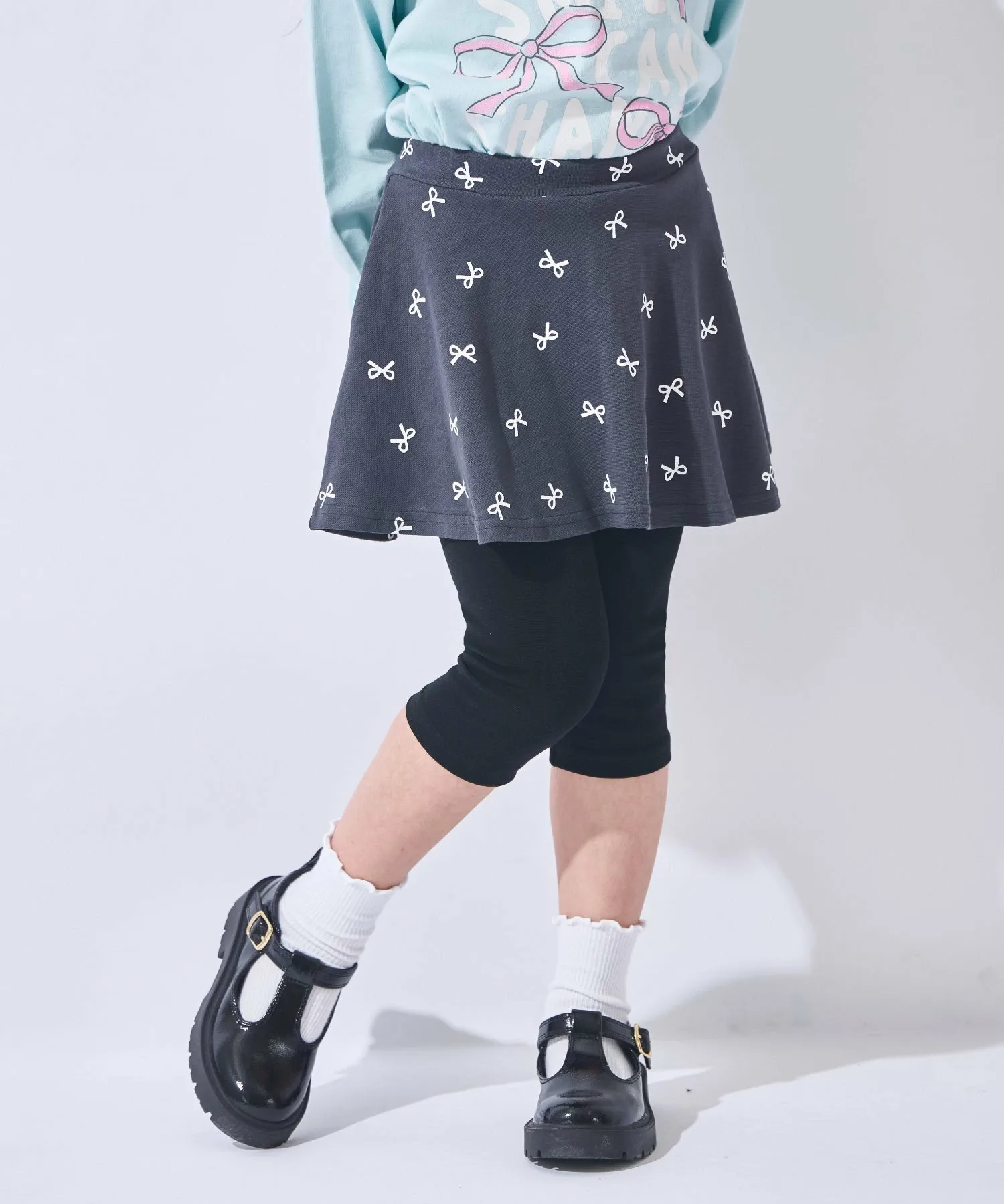 Юбка Юбки длиной 6 дюймов с принтом по всей поверхности Ever Closet, R. Charcoal (Ribbon Pattern)