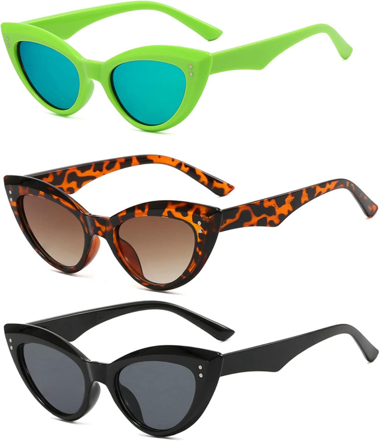 

Солнцезащитные очки в стиле ретро «Кошачий глаз» от Helena, винтажные узкие солнцезащитные очки в форме «кошачьего глаза», разноцветная пластиковая оправа, модные женские солнцезащитные очки, Black+leopard+green