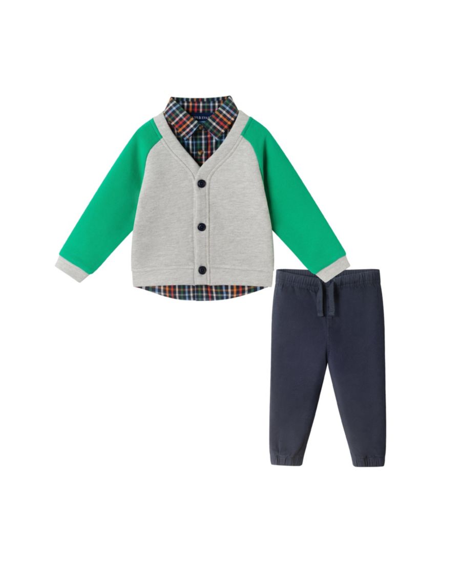 

Детский серый кардиган и брюки из саржи для мальчика Andy & Evan, Grey cardigan