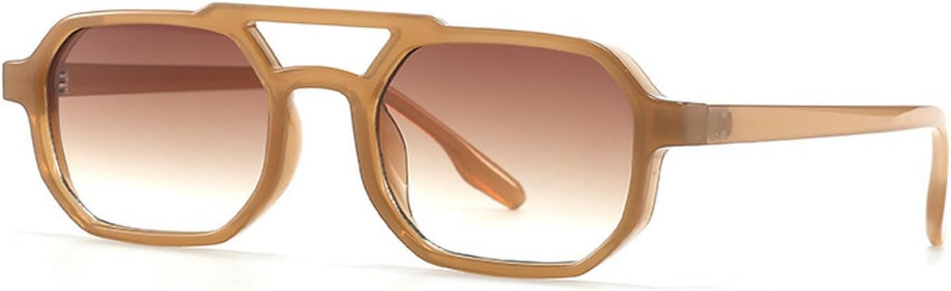 

Солнцезащитные очки Laureles в маленькой оправе с двойной перемычкой, многоугольные, квадратные, женские, с градиентным переходом цвета (розовый и зеленый), мужские, C3