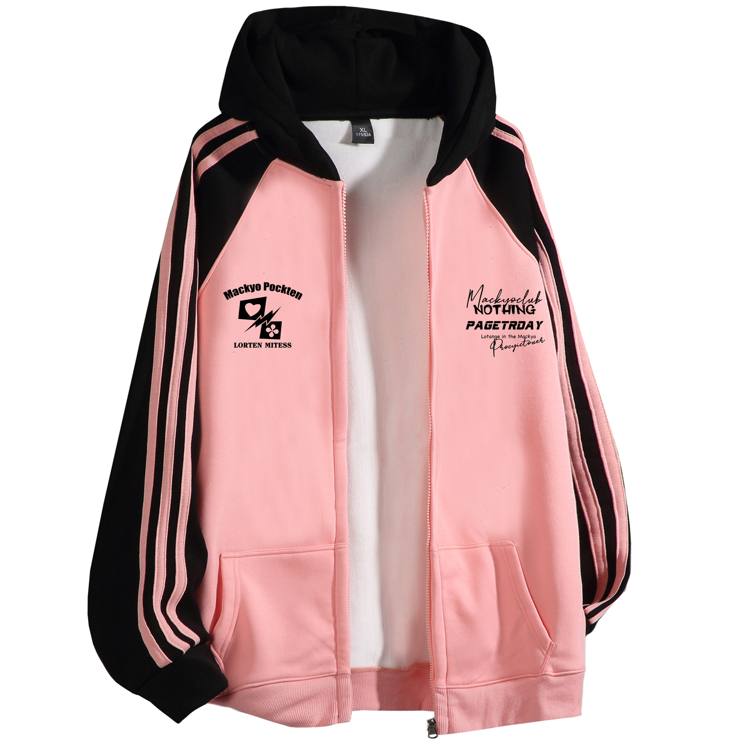 

Толстовка Unisex Hooded Thickened Heavyweight Mackyo, розовый & черный[fleece-lined]