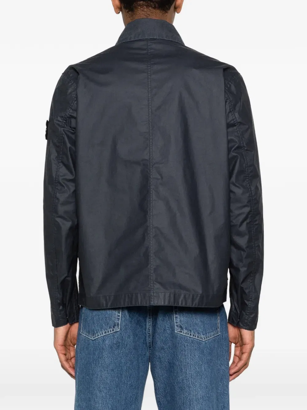 Вощеная рубашка-куртка Stone Island, синий — фото 4