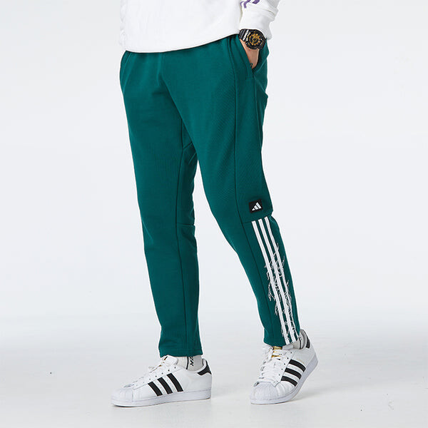 Спортивные штаны adidas Ub Pnt Wv Deco Fleece Stay Warm Slim Fit Sports Pants Green, зеленый — фото 4