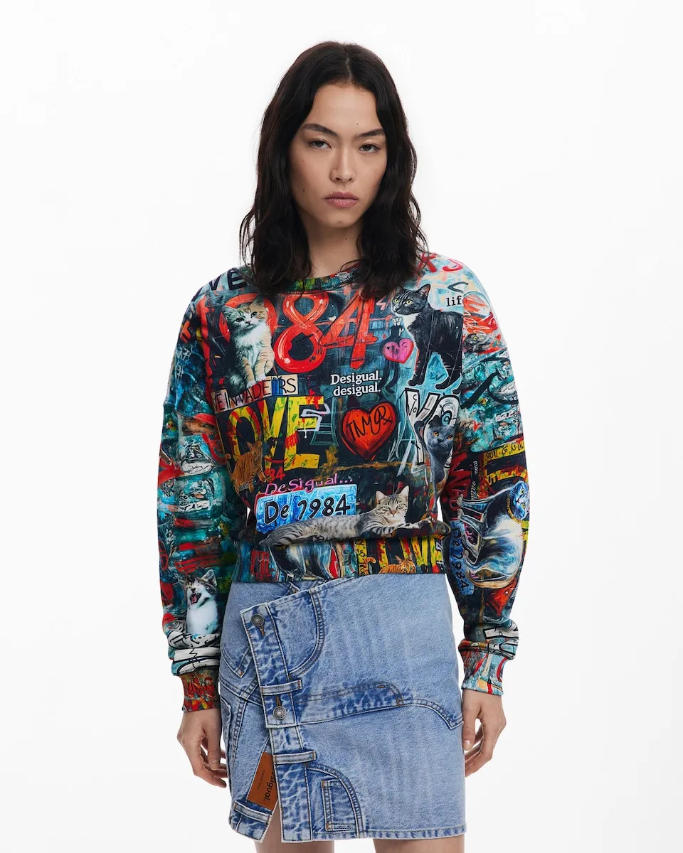 

Женская толстовка с граффити Desigual, мультиколор