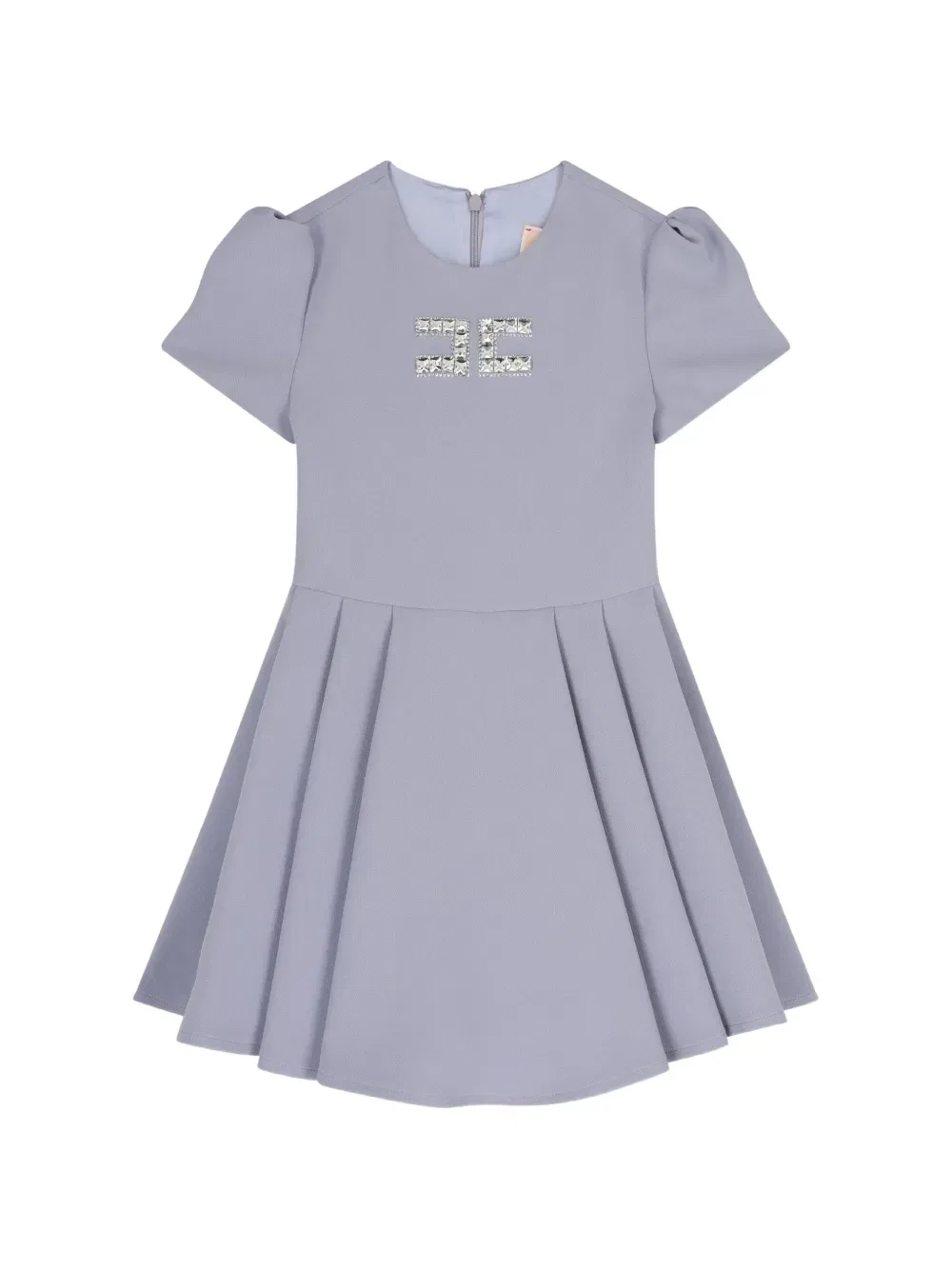 Платье с плиссировкой в виде бриллиантов Elisabetta Franchi Kids, фиолетовый