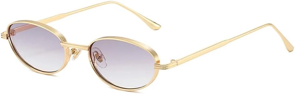 

Винтажные овальные металлические женские солнцезащитные очки UV400, модные градиентные синие очки UV400, мужские солнцезащитные очки в стиле панк KTUCN, Golden Gray Gradient