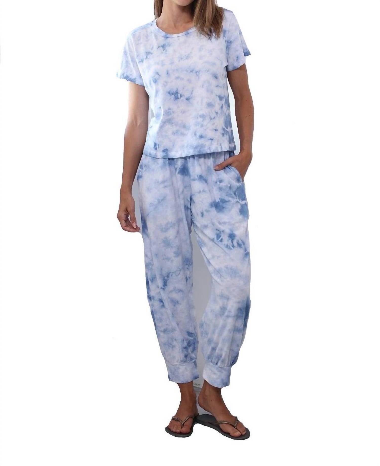 

Футболка женская PJ Harlow, цвет tie dye ocean blue