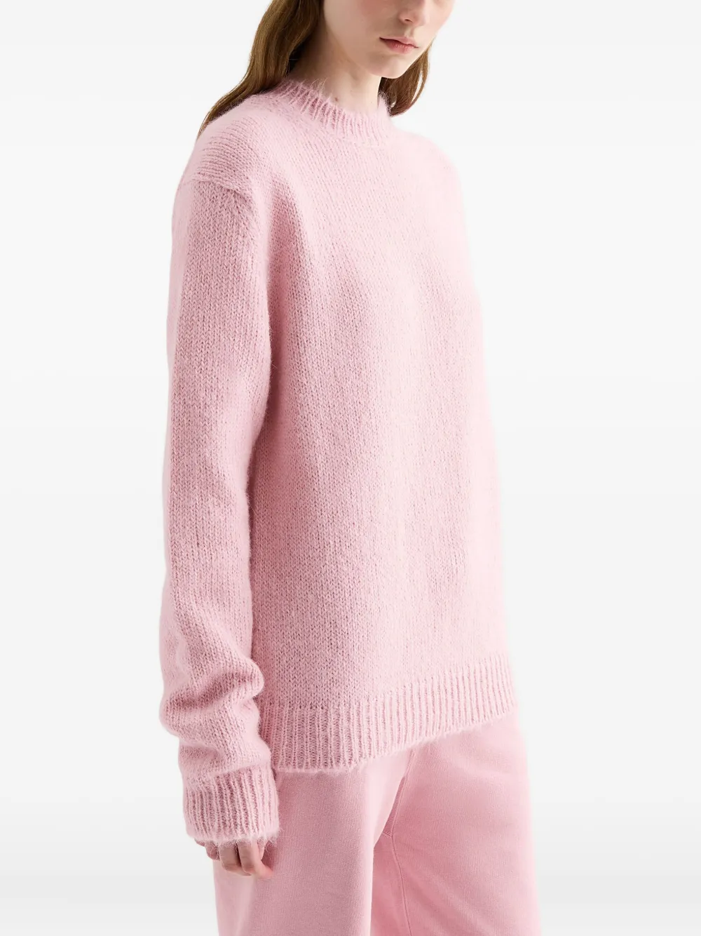 Свитер из смеси альпаки и шерсти с ребристыми манжетами JIL SANDER, розовый — фото 2
