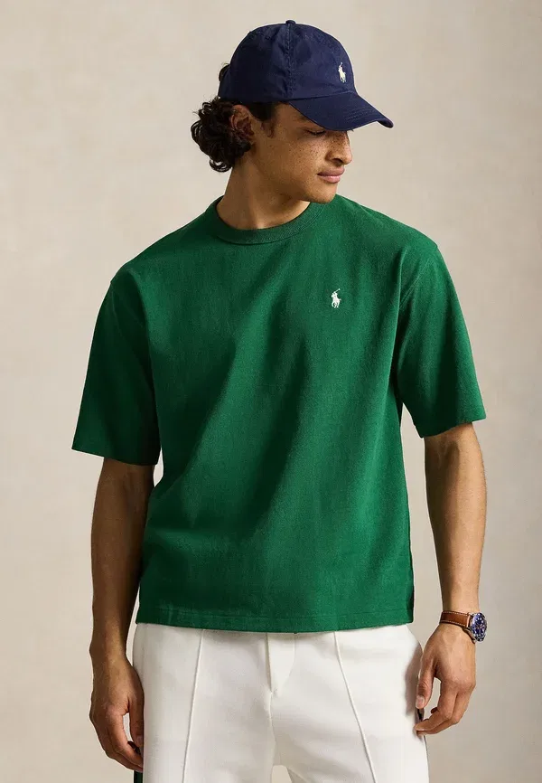 Футболка Polo Ralph Lauren Relaxed Fit Jersey Crewneck Basic T-Shirt, новый лесной