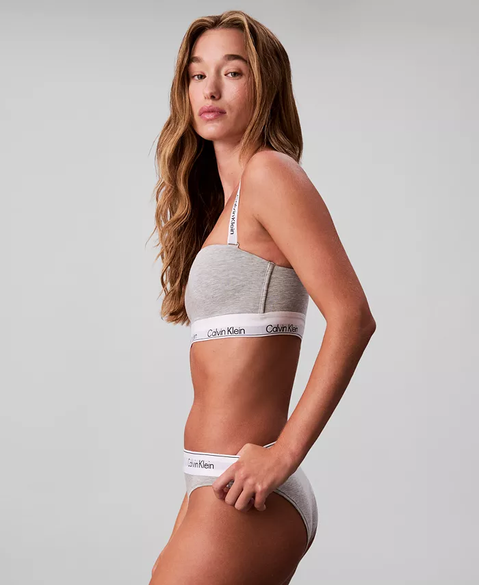 Женский бюстгальтер-бандо Icon Cotton QF8497 Calvin Klein, серый — фото 2