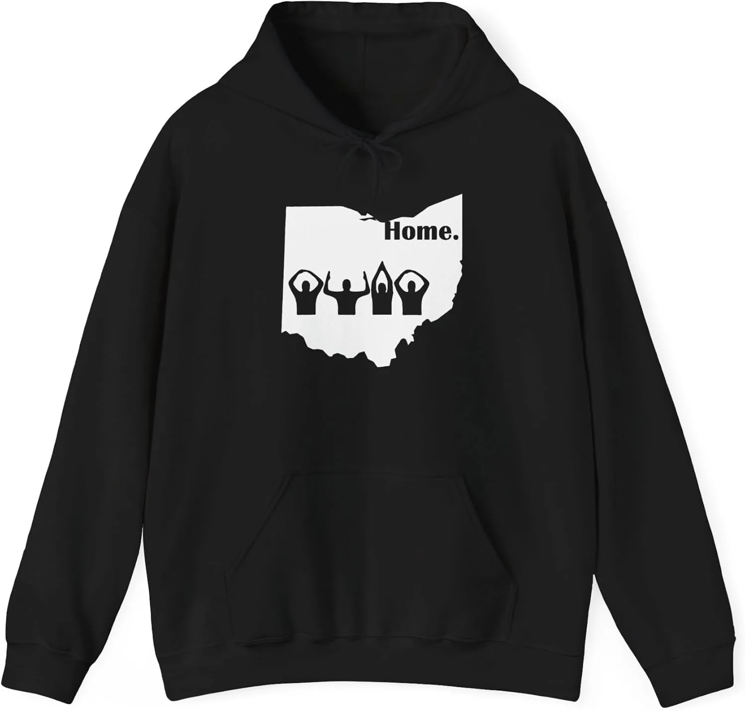 Футболка с капюшоном Ohio Home State Edition, унисекс, из плотной смесовой ткани GENERIC, черный