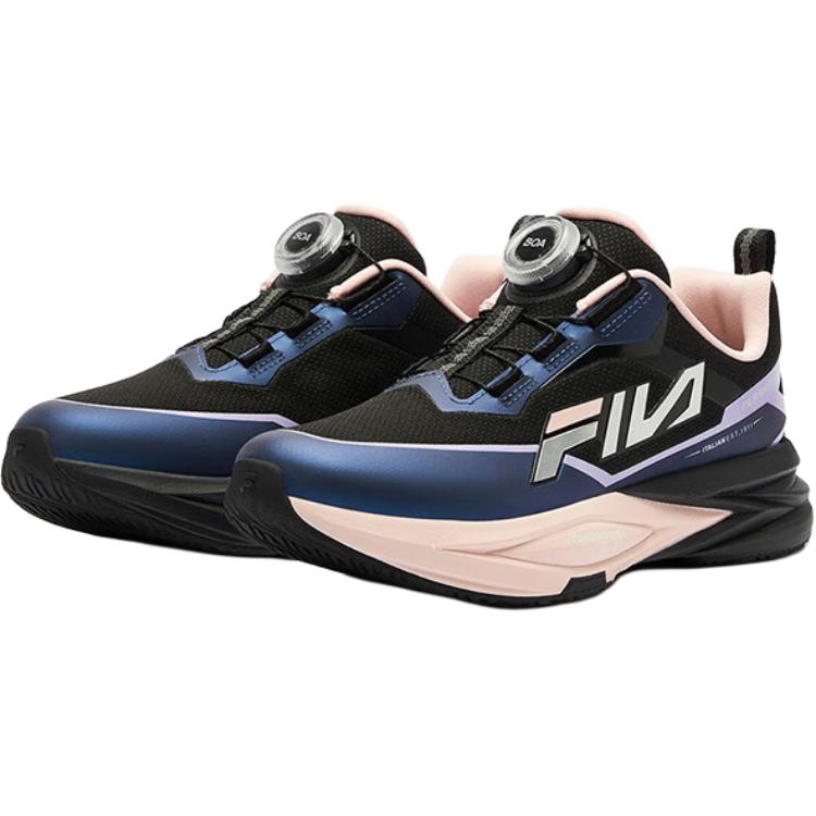 FILA KIDS Кроссовки BOA с низким верхом, противоскользящие, износостойкие, детские, черно-фиолетовые, для подростков — фото 3