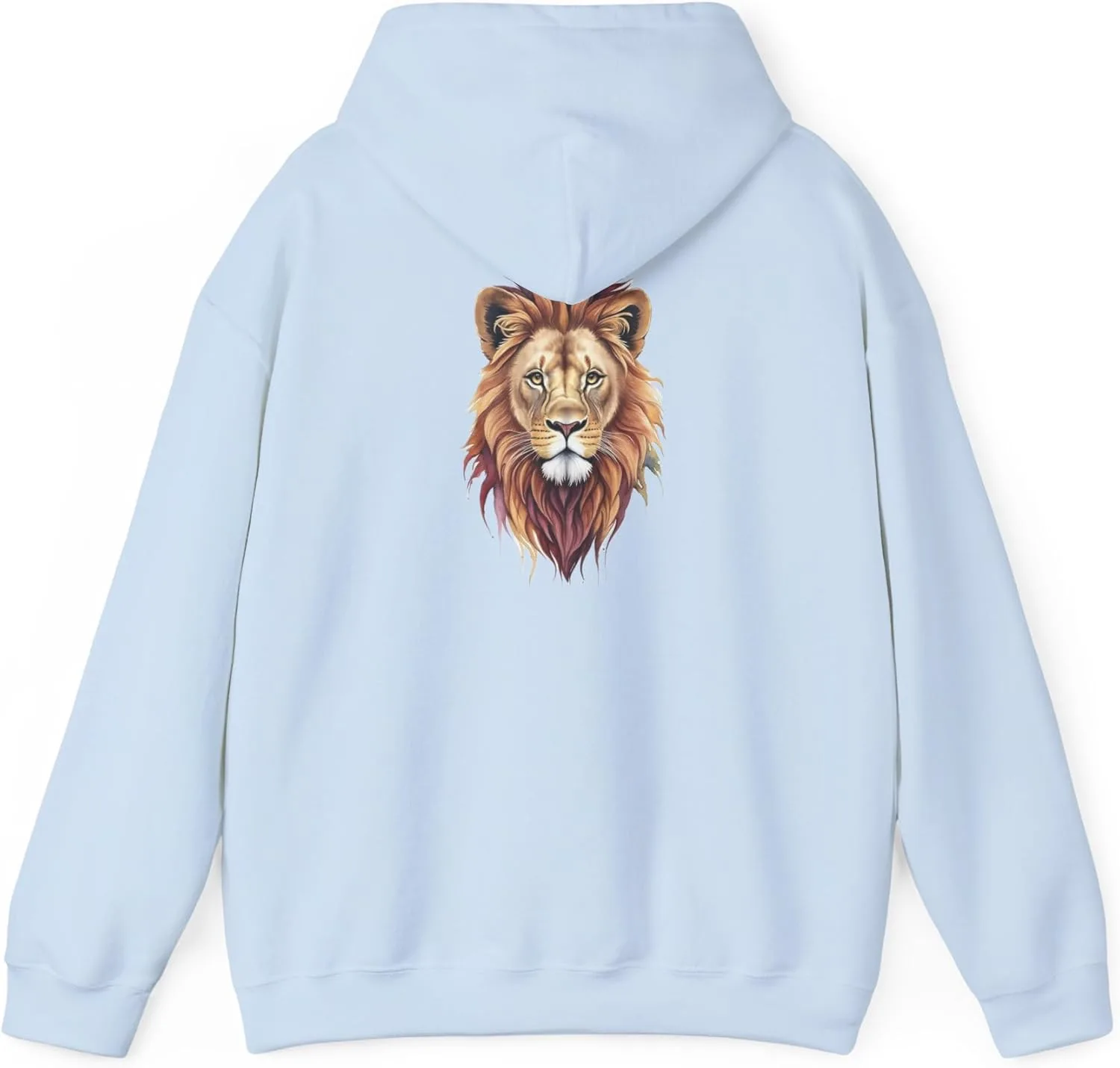 Худи Majestic Lion Head | Надпись на спине: «I'm Standing Rock On The» GENERIC, светло-голубой — фото 2