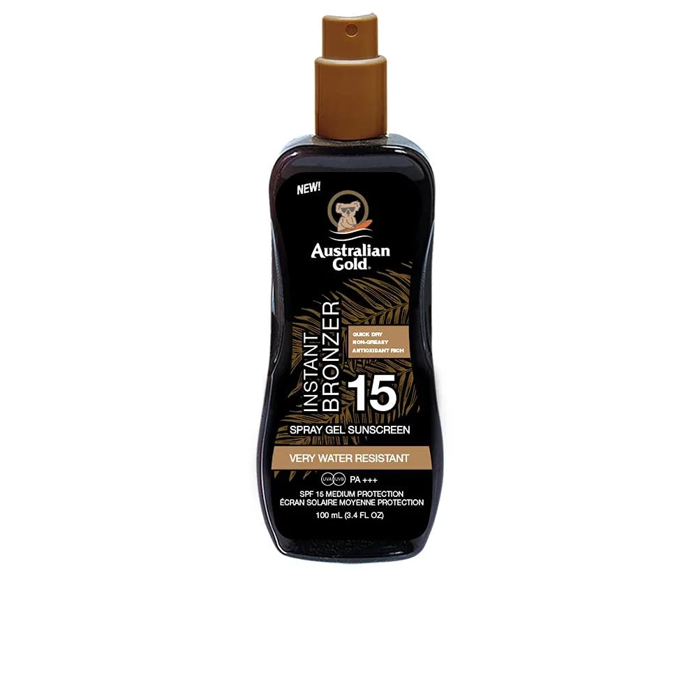 Спрей-гель для загара с бронзатором SPF 15 «Spray Gel + Bronzer» от Australian Gold, 100 мл Australian Gold