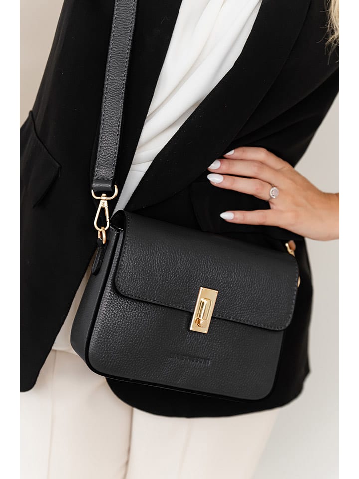 

Lia Biassoni Кожаная сумка через плечо черного цвета - (Ш)22 x (В)16 x (Г)7 см